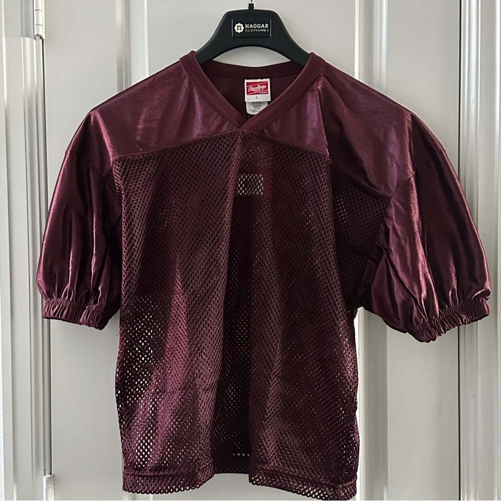 Rawlings Youth Burgundy Mesh Jersey Large Polyester Lightweight Sportswear